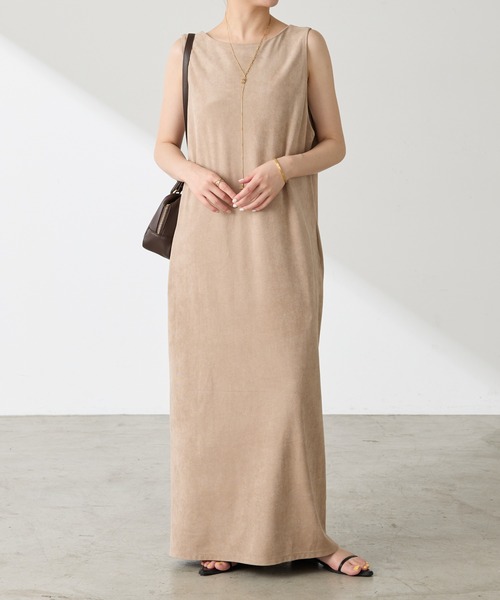 COLLAGE GALLARDAGALANTE（コラージュガリャルダガランテ）の「【OT】スエードライクジャンスカ（ワンピース・レディース・グレイッシュベージュ/ブルー・FREE）」の3枚目の写真