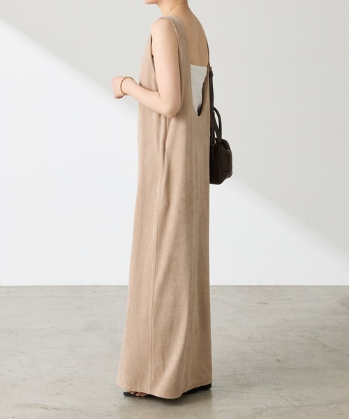 COLLAGE GALLARDAGALANTE（コラージュガリャルダガランテ）の「【OT】スエードライクジャンスカ（ワンピース・レディース・グレイッシュベージュ/ブルー・FREE）」の9枚目の写真