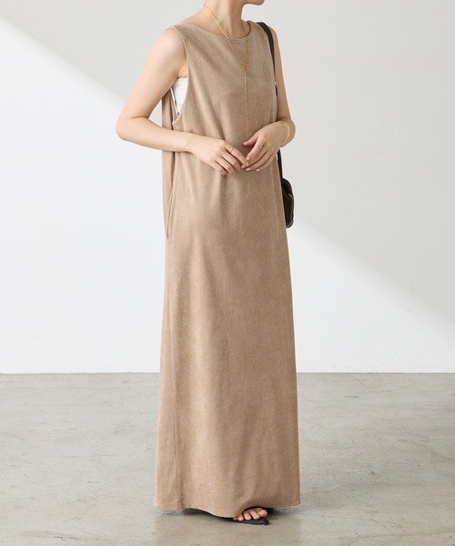 COLLAGE GALLARDAGALANTE（コラージュガリャルダガランテ）の「【OT】スエードライクジャンスカ（ワンピース・レディース・グレイッシュベージュ/ブルー・FREE）」の11枚目の写真