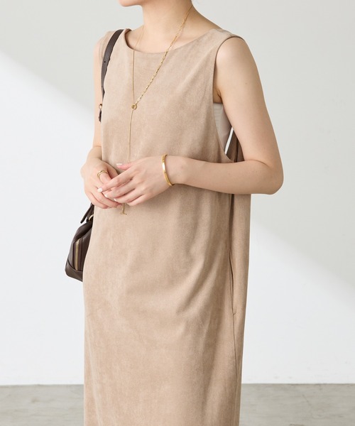 COLLAGE GALLARDAGALANTE（コラージュガリャルダガランテ）の「【OT】スエードライクジャンスカ（ワンピース・レディース・グレイッシュベージュ/ブルー・FREE）」の5枚目の写真