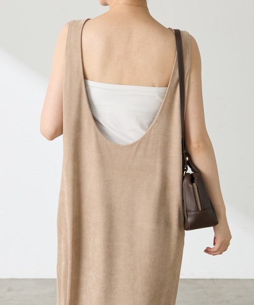 COLLAGE GALLARDAGALANTE（コラージュガリャルダガランテ）の「【OT】スエードライクジャンスカ（ワンピース・レディース・グレイッシュベージュ/ブルー・FREE）」の7枚目の写真