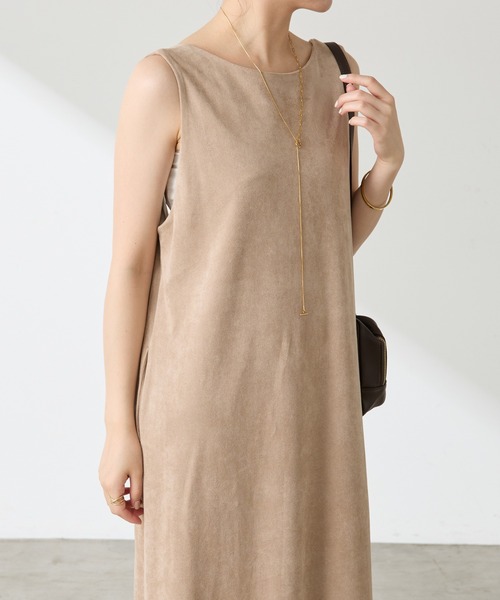 COLLAGE GALLARDAGALANTE（コラージュガリャルダガランテ）の「【OT】スエードライクジャンスカ（ワンピース・レディース・グレイッシュベージュ/ブルー・FREE）」の8枚目の写真