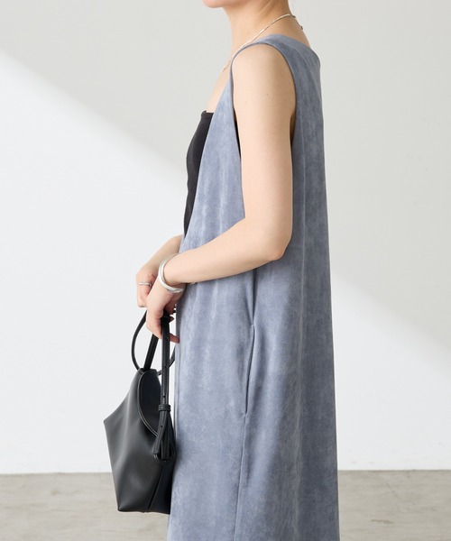 COLLAGE GALLARDAGALANTE（コラージュガリャルダガランテ）の「【OT】スエードライクジャンスカ（ワンピース・レディース・グレイッシュベージュ/ブルー・FREE）」の15枚目の写真