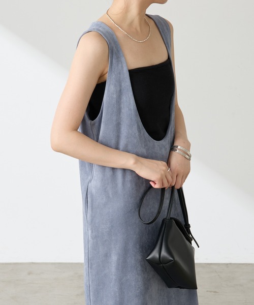 COLLAGE GALLARDAGALANTE（コラージュガリャルダガランテ）の「【OT】スエードライクジャンスカ（ワンピース・レディース・グレイッシュベージュ/ブルー・FREE）」の18枚目の写真