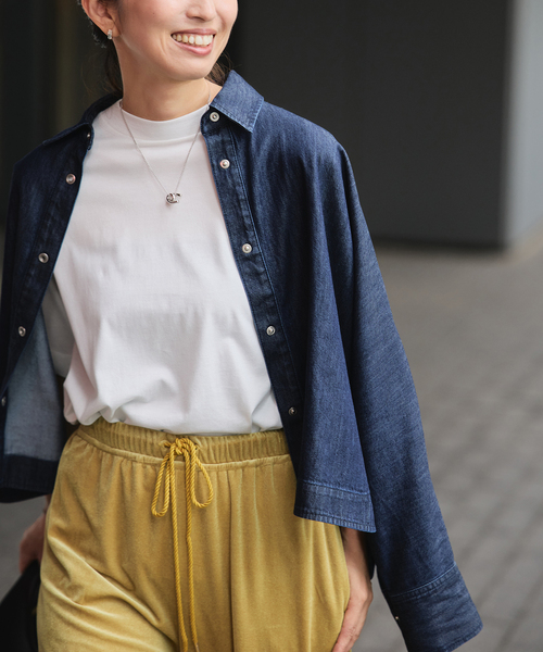 VERMEIL par iena(ヴェルメイユパーイエナ)の「デニムフォルムシャツ(シャツ/ブラウス・レディース・ブルー系その他・FREE)」の9枚目の写真