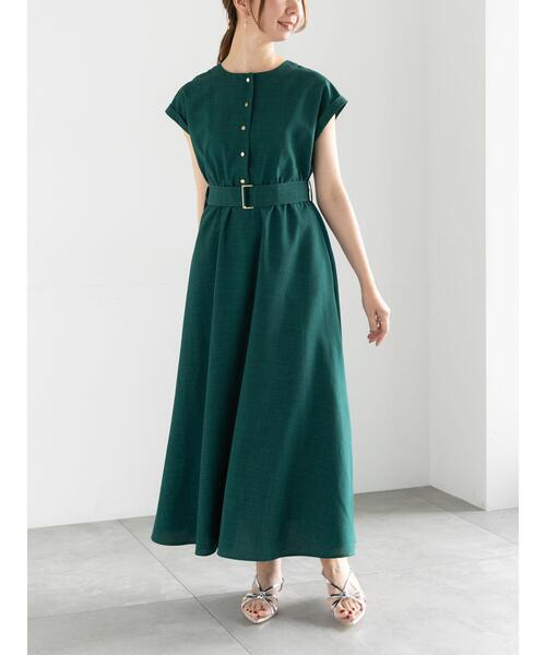 Te chichi（テチチ）の「リネンライクウエストマークワンピース（ワンピース・レディース・グレー/グリーン/ネイビー・F）」の2枚目の写真