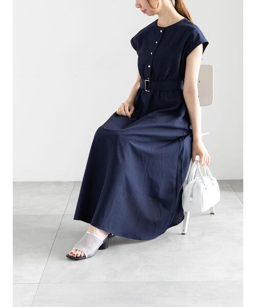 Te chichi（テチチ）の「リネンライクウエストマークワンピース（ワンピース・レディース・グレー/グリーン/ネイビー・F）」の6枚目の写真