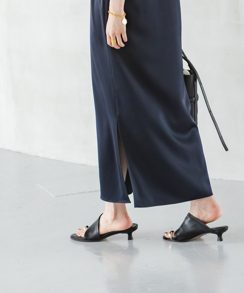 Noble（ノーブル）の「【洗える】ルナサテンコンフォートキャミワンピース（ワンピース・レディース・ネイビー/モカ・FREE）」の12枚目の写真