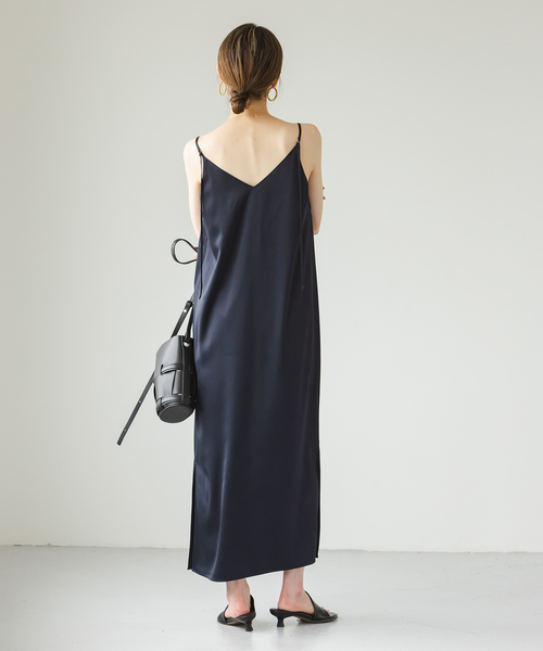 洗える】ルナサテンコンフォートキャミワンピース（ワンピース