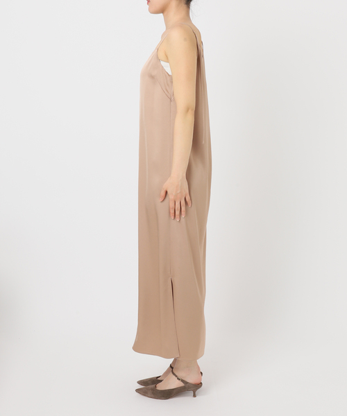 NOBLE ノーブル　完売 ルナサテンコンフォートキャミワンピース NOBLE｜【洗える】ルナサテンコンフォートキャミワンピース