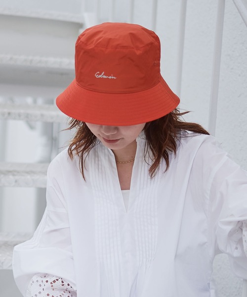 HERMESオレンジ レザー バケットハット 2023年 春夏 新作 HERMES エルメス ハット バケットハット
