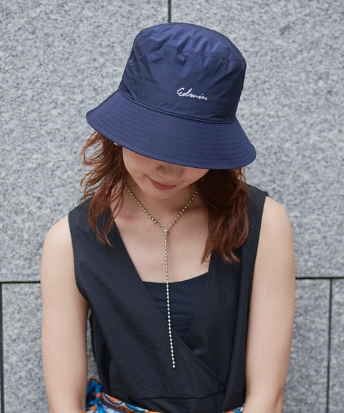 OURHOME ♡ 前後で使える2WAYバケットハット/ブラック/ 新品未使用♪ セール】《接触冷感》EDWINタフタバケットハット（ハット）｜HAT