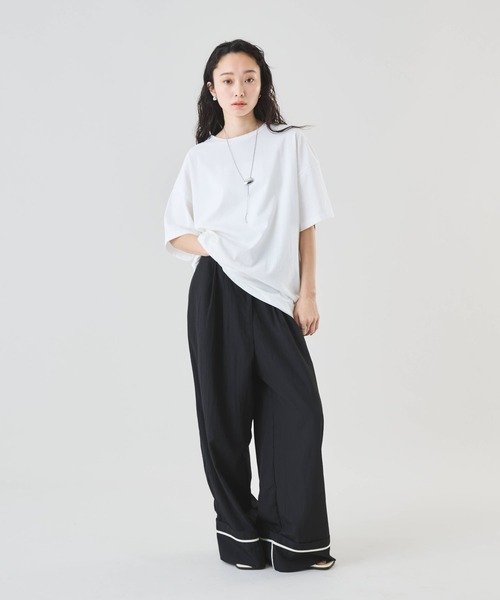 Muscat（マスカット）の「裾配色パイピング　タックワイドパンツ（その他パンツ・レディース・ブラウン/グレー/ブラック・F）」の5枚目の写真