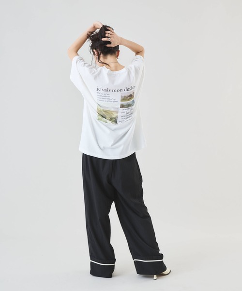 Muscat（マスカット）の「裾配色パイピング　タックワイドパンツ（その他パンツ・レディース・ブラウン/グレー/ブラック・F）」の7枚目の写真