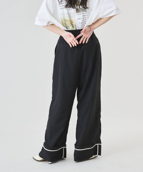 Muscat（マスカット）の「裾配色パイピング　タックワイドパンツ（その他パンツ・レディース・ブラウン/グレー/ブラック・F）」の15枚目の写真