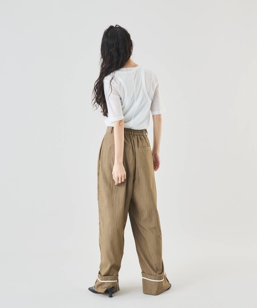 Muscat（マスカット）の「裾配色パイピング　タックワイドパンツ（その他パンツ・レディース・ブラウン/グレー/ブラック・F）」の19枚目の写真