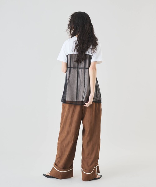 Muscat（マスカット）の「裾配色パイピング　タックワイドパンツ（その他パンツ・レディース・ブラウン/グレー/ブラック・F）」の22枚目の写真