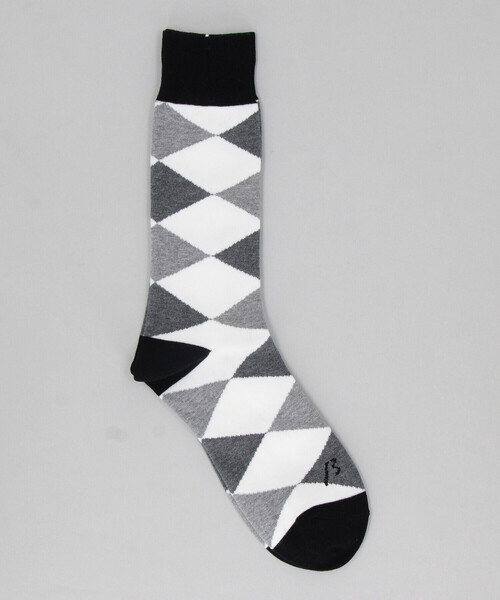 β MEN（ベータメン）の「ダイヤ柄 クルーソックス（ソックス/靴下・メンズ・ネイビー/ライトグレー/チャコールグレー/ブラック・27.0cm）」の2枚目の写真