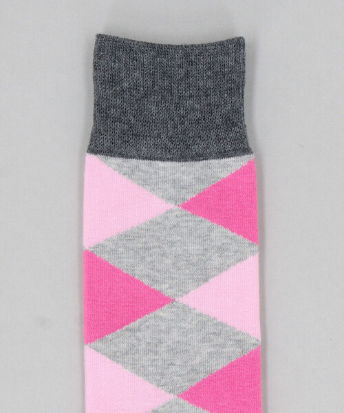 β MEN（ベータメン）の「ダイヤ柄 クルーソックス（ソックス/靴下・メンズ・ネイビー/ライトグレー/チャコールグレー/ブラック・27.0cm）」の5枚目の写真