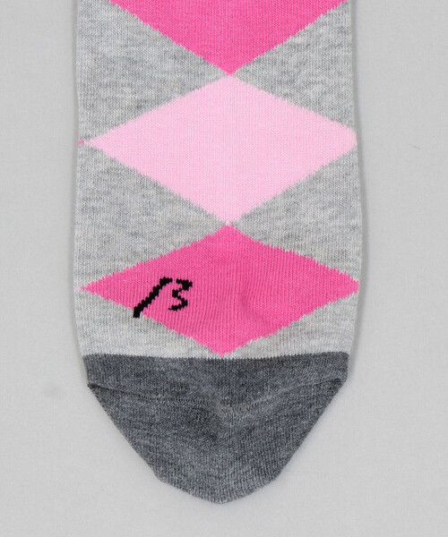 β MEN（ベータメン）の「ダイヤ柄 クルーソックス（ソックス/靴下・メンズ・ネイビー/ライトグレー/チャコールグレー/ブラック・27.0cm）」の7枚目の写真