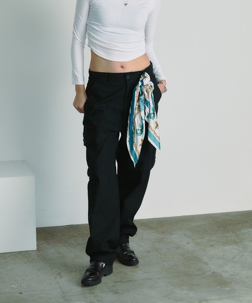 BLANK　（ブランク）の「TWILL CARGO PANTS カーゴパンツ（カーゴパンツ・レディース・ブラック/カーキ・L/M）」の13枚目の写真