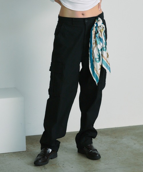 BLANK　（ブランク）の「TWILL CARGO PANTS カーゴパンツ（カーゴパンツ・レディース・ブラック/カーキ・L/M）」の12枚目の写真