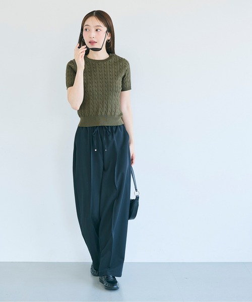 coca(coca)(コカ)の「【西山茉希様着用】ケーブルニットトップス(ニット/セーター・レディース・グレー/アイボリー/ブラック/ダークブラウン/カーキ・L/S/M)」の18枚目の写真