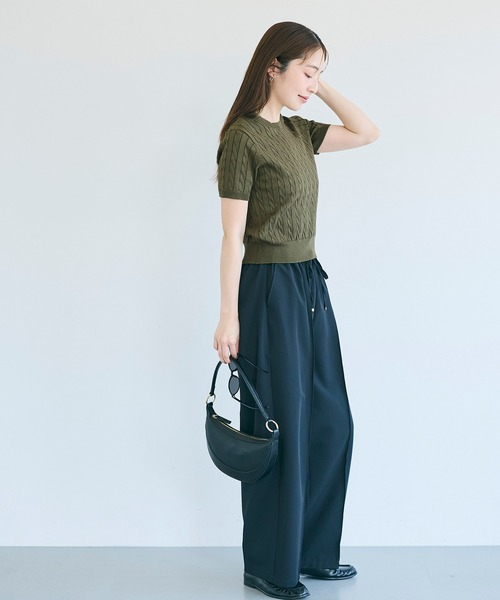 coca(coca)(コカ)の「【西山茉希様着用】ケーブルニットトップス(ニット/セーター・レディース・グレー/アイボリー/ブラック/ダークブラウン/カーキ・L/S/M)」の19枚目の写真