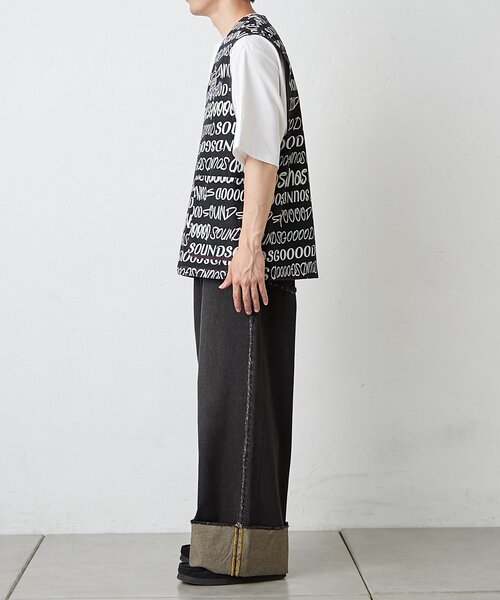 SOUNDSGOOOOD（サウンズグッド）の「■【SG】デニム総柄ロゴベスト（ベスト・レディース・ブラック・ONE SIZE）」の10枚目の写真