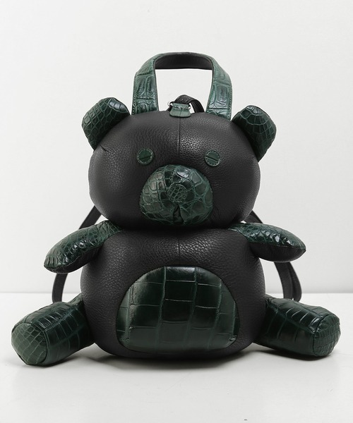 sankyo shokai(サンキョウショウカイ)の「牛革&クロコダイル ベア リュックサックマ(バックパック/リュック・レディース・ブラック・FREE)」の8枚目の写真