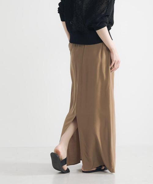 URBAN RESEARCH（アーバンリサーチ）の「キュプラレーヨンギャザーIラインスカート（スカート・レディース・ブラウン/ベージュ・36/38）」の5枚目の写真