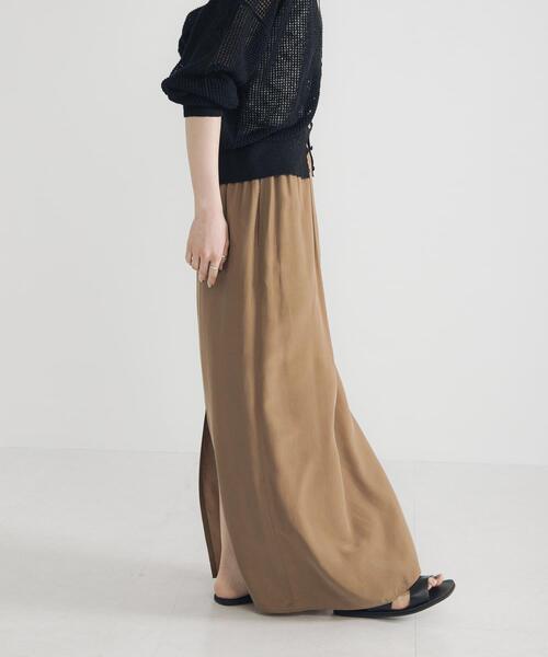 URBAN RESEARCH（アーバンリサーチ）の「キュプラレーヨンギャザーIラインスカート（スカート・レディース・ブラウン/ベージュ・36/38）」の7枚目の写真