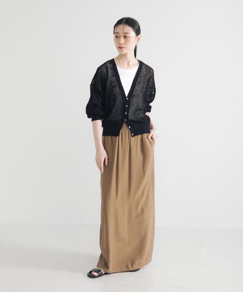 URBAN RESEARCH（アーバンリサーチ）の「キュプラレーヨンギャザーIラインスカート（スカート・レディース・ブラウン/ベージュ・36/38）」の9枚目の写真