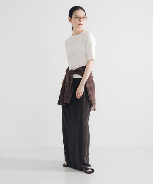 URBAN RESEARCH（アーバンリサーチ）の「キュプラレーヨンギャザーIラインスカート（スカート・レディース・ブラウン/ベージュ・36/38）」の20枚目の写真