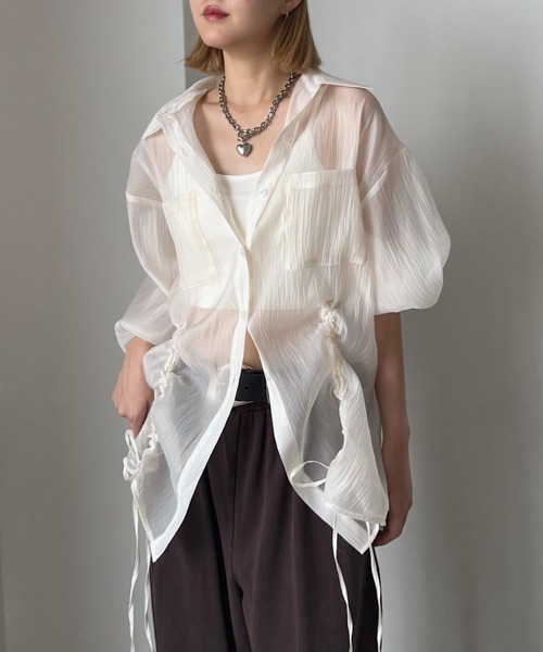 ドロストシャーリングシアーシャツ（シャツ/ブラウス）｜PAGEBOY