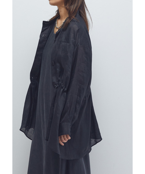 1er Arrondissement（プルミエアロンディスモン）の「ラミーツイルシャツブルゾン（その他アウター・レディース・ブラウン系その他5/ブラック系その他3・36/38）」の21枚目の写真