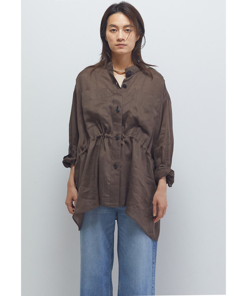 1er Arrondissement（プルミエアロンディスモン）の「ラミーツイルシャツブルゾン（その他アウター・レディース・ブラウン系その他5/ブラック系その他3・36/38）」の3枚目の写真