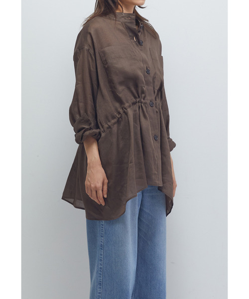 1er Arrondissement（プルミエアロンディスモン）の「ラミーツイルシャツブルゾン（その他アウター・レディース・ブラウン系その他5/ブラック系その他3・36/38）」の4枚目の写真