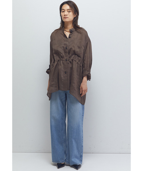 1er Arrondissement（プルミエアロンディスモン）の「ラミーツイルシャツブルゾン（その他アウター・レディース・ブラウン系その他5/ブラック系その他3・36/38）」の6枚目の写真