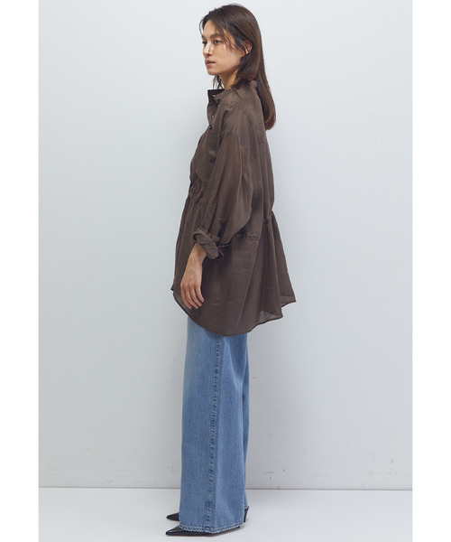 1er Arrondissement（プルミエアロンディスモン）の「ラミーツイルシャツブルゾン（その他アウター・レディース・ブラウン系その他5/ブラック系その他3・36/38）」の9枚目の写真