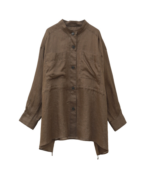 1er Arrondissement（プルミエアロンディスモン）の「ラミーツイルシャツブルゾン（その他アウター・レディース・ブラウン系その他5/ブラック系その他3・36/38）」の10枚目の写真