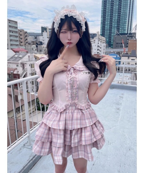 Ank Rouge（アンクルージュ）の「ネクタイブラウス（シャツ/ブラウス・レディース・ブラック/ホワイト/ピンク・M）」の3枚目の写真