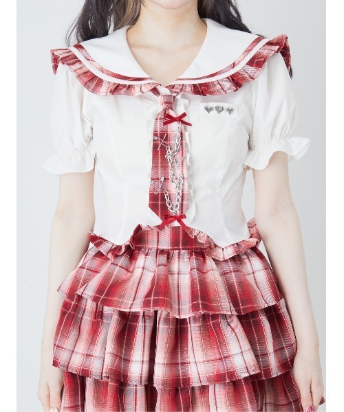 Ank Rouge（アンクルージュ）の「ネクタイブラウス（シャツ/ブラウス・レディース・ブラック/ホワイト/ピンク・M）」の13枚目の写真