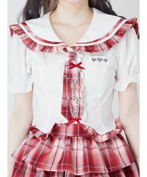 Ank Rouge（アンクルージュ）の「ネクタイブラウス（シャツ/ブラウス・レディース・ブラック/ホワイト/ピンク・M）」の16枚目の写真