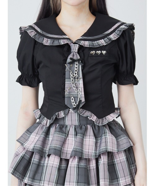 Ank Rouge（アンクルージュ）の「ネクタイブラウス（シャツ/ブラウス・レディース・ブラック/ホワイト/ピンク・M）」の21枚目の写真