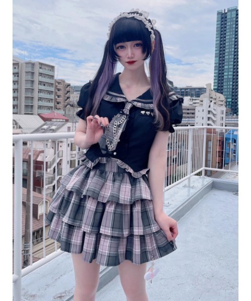 Ank Rouge（アンクルージュ）の「ネクタイブラウス（シャツ/ブラウス・レディース・ブラック/ホワイト/ピンク・M）」の9枚目の写真