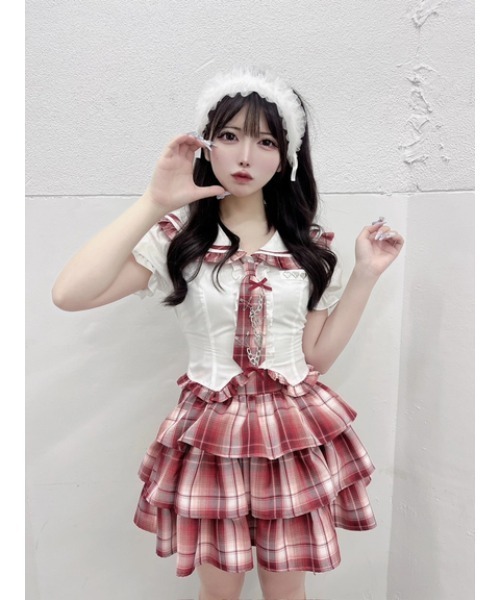 Ank Rouge（アンクルージュ）の「ネクタイブラウス（シャツ/ブラウス・レディース・ブラック/ホワイト/ピンク・M）」の12枚目の写真