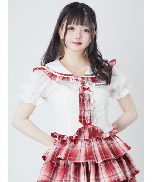 Ank Rouge（アンクルージュ）の「ネクタイブラウス（シャツ/ブラウス・レディース・ブラック/ホワイト/ピンク・M）」の4枚目の写真