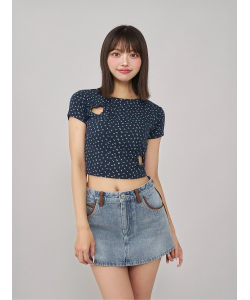 ダーリッチ　ハートオープンフローラルTシャツ ハートオープンフローラルTシャツ（Tシャツ/カットソー