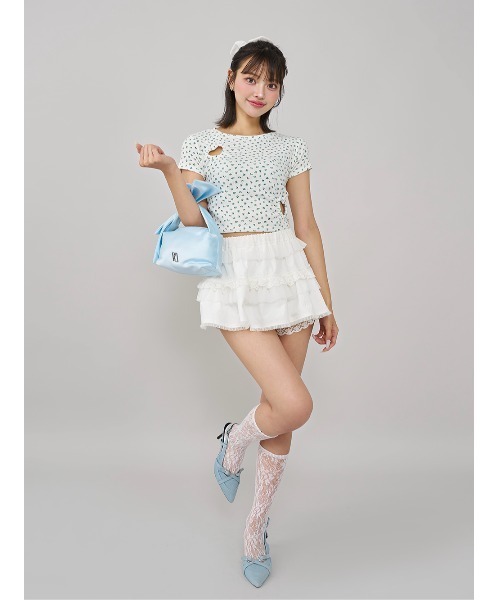 ダーリッチ　ハートオープンフローラルTシャツ ハートオープンフローラルTシャツ（Tシャツ/カットソー